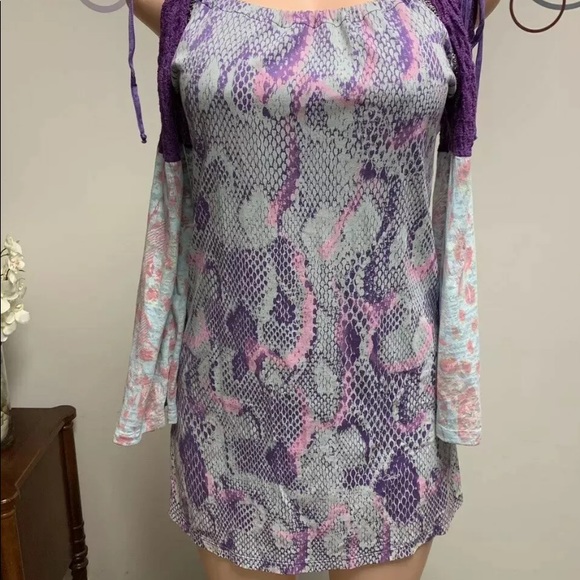 Custo Barcelona Woman’s Off Shoulder Purple Sz 3 - Picture 4 of 9